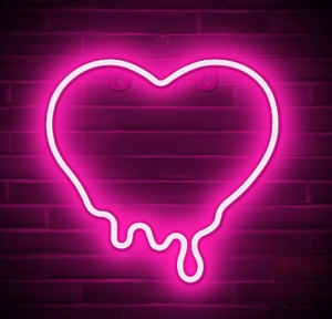 neon heart sign